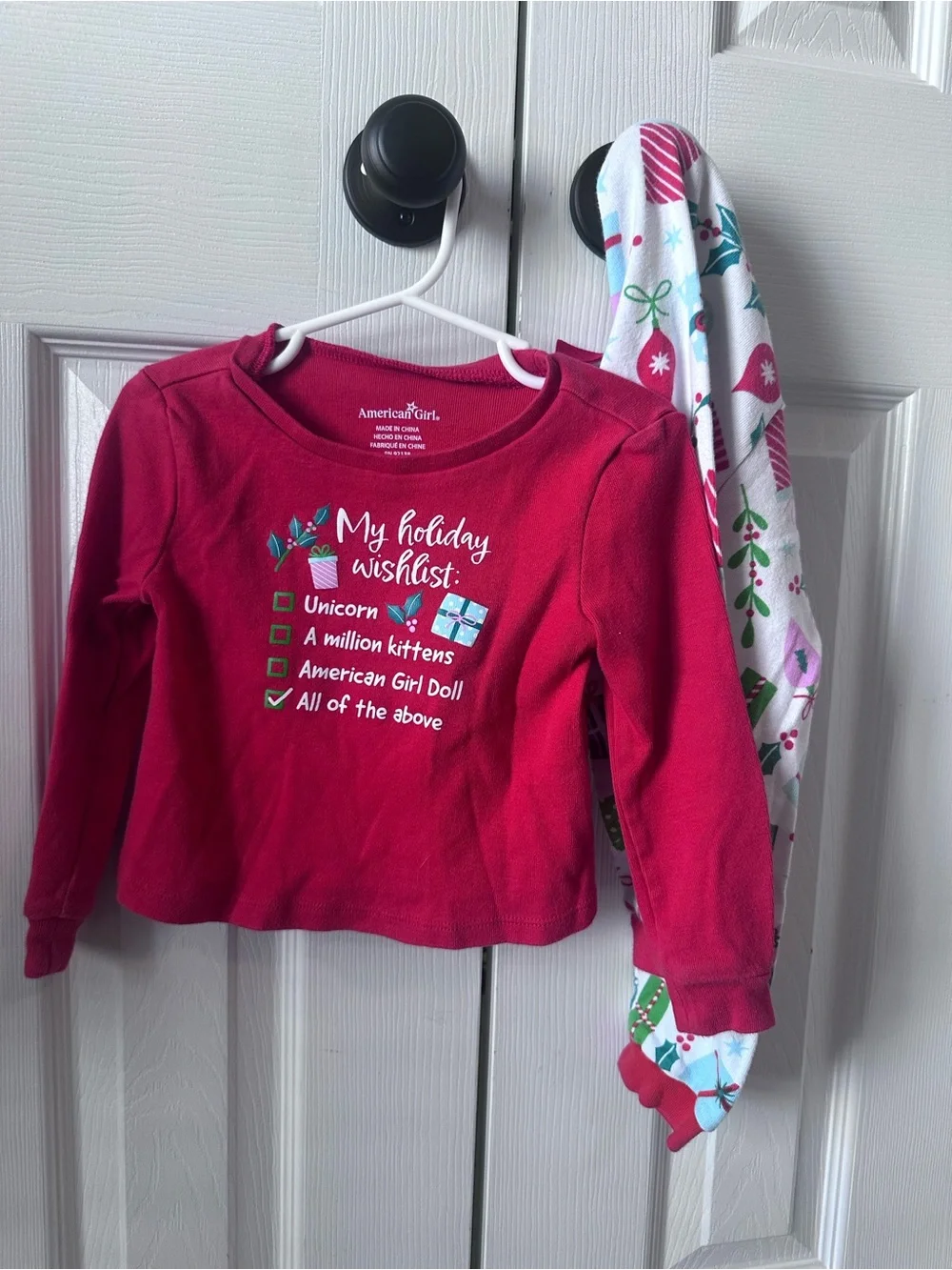 American Girl Red Long-Sleeve Holiday Tee with Graphic